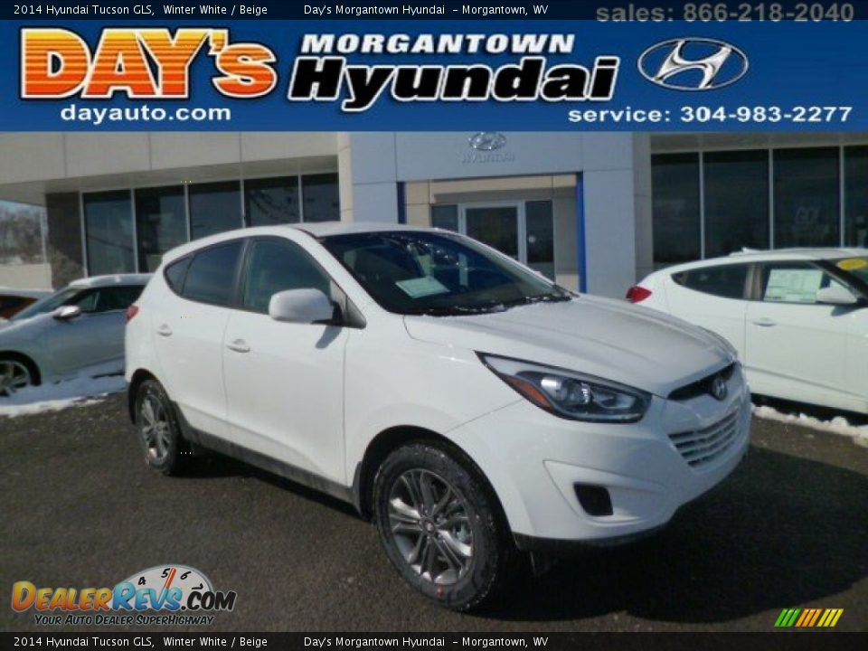 2014 Hyundai Tucson GLS Winter White / Beige Photo #1