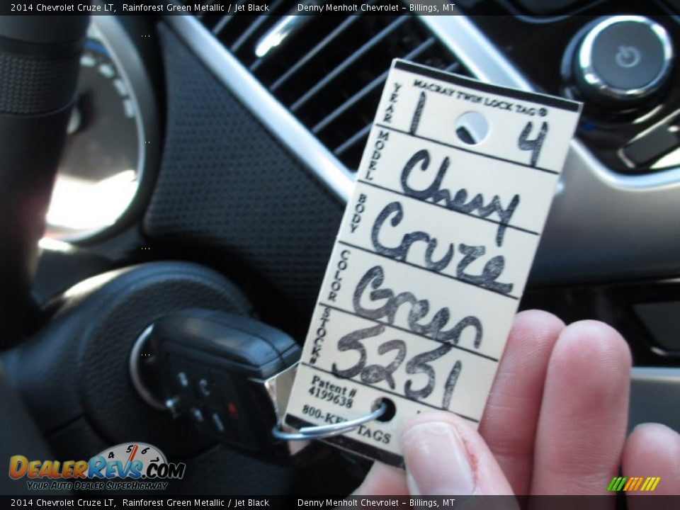 2014 Chevrolet Cruze LT Rainforest Green Metallic / Jet Black Photo #10