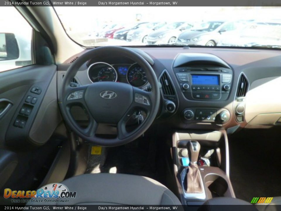 2014 Hyundai Tucson GLS Winter White / Beige Photo #15