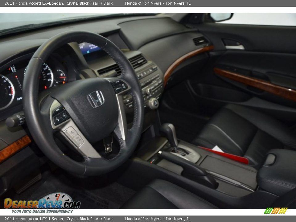 2011 Honda Accord EX-L Sedan Crystal Black Pearl / Black Photo #12