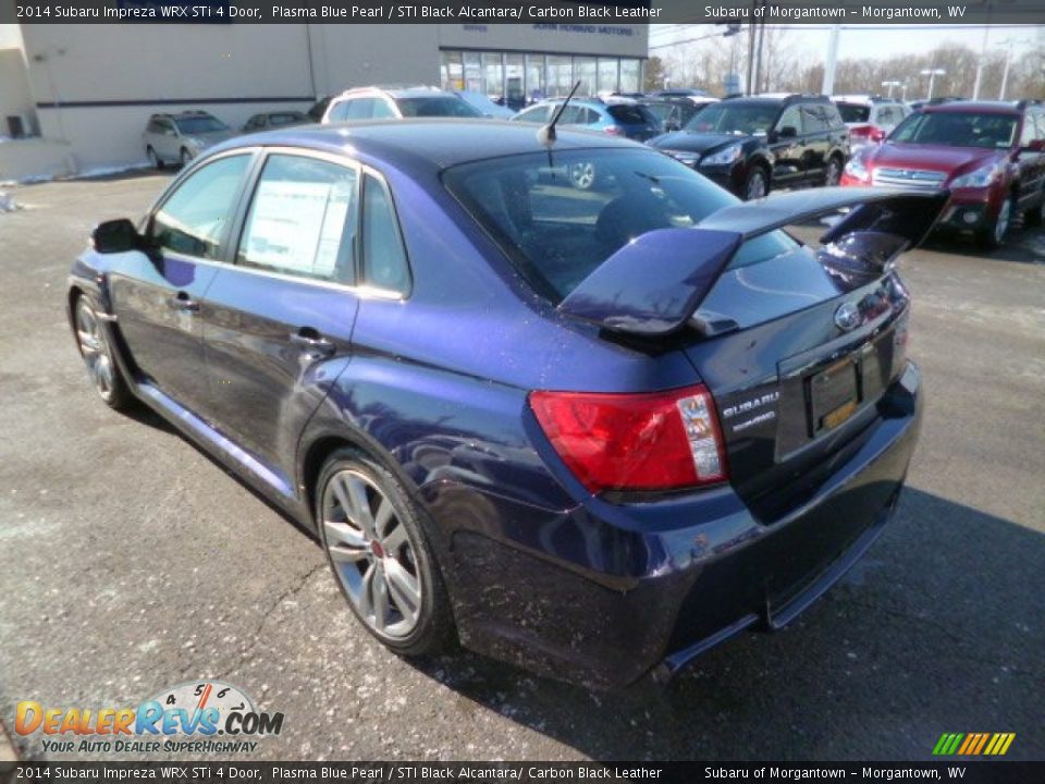2014 Subaru Impreza WRX STi 4 Door Plasma Blue Pearl / STI Black Alcantara/ Carbon Black Leather Photo #5