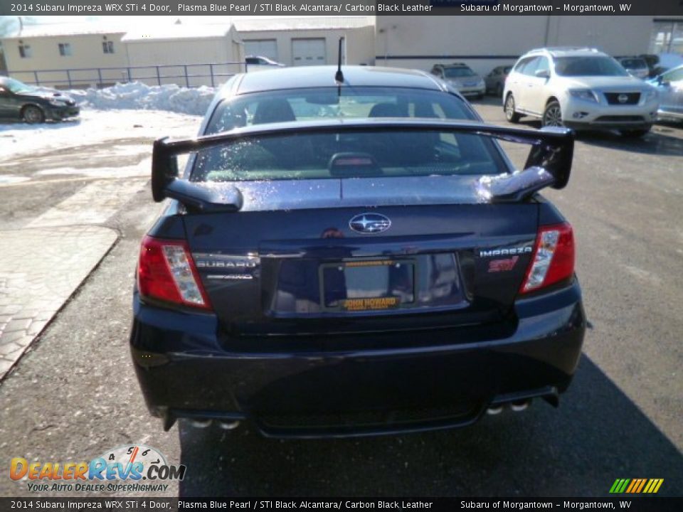 2014 Subaru Impreza WRX STi 4 Door Plasma Blue Pearl / STI Black Alcantara/ Carbon Black Leather Photo #6