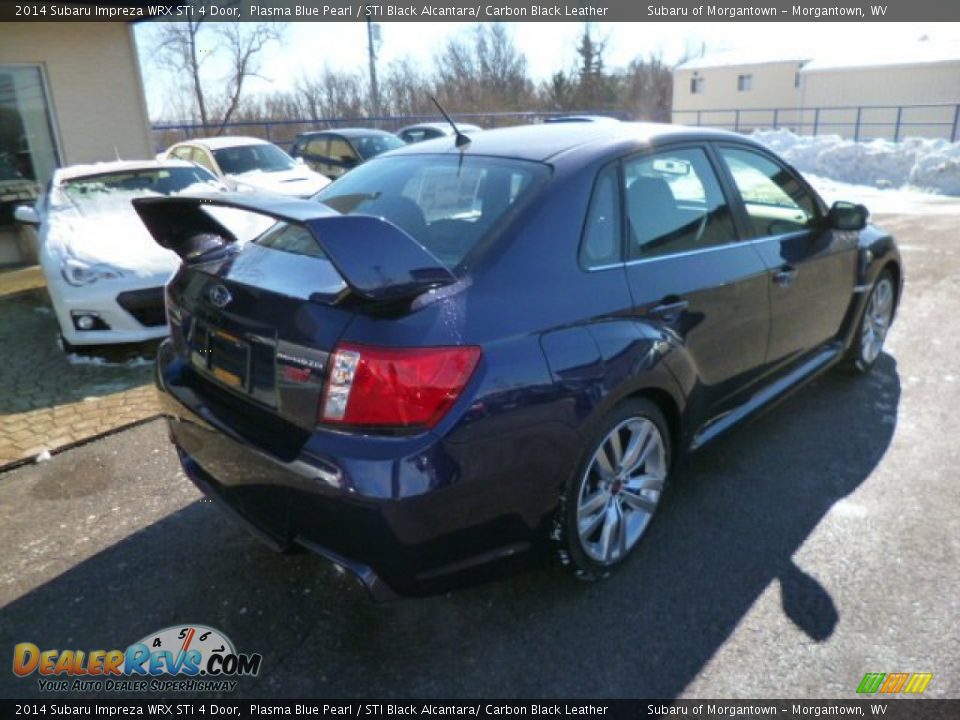 2014 Subaru Impreza WRX STi 4 Door Plasma Blue Pearl / STI Black Alcantara/ Carbon Black Leather Photo #7