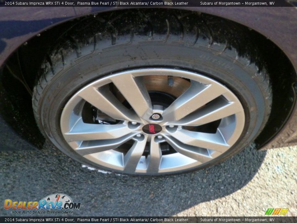 2014 Subaru Impreza WRX STi 4 Door Plasma Blue Pearl / STI Black Alcantara/ Carbon Black Leather Photo #9