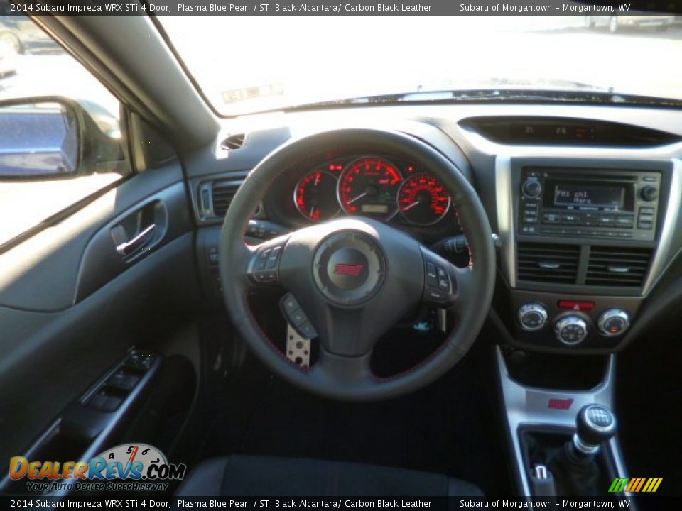 2014 Subaru Impreza WRX STi 4 Door Plasma Blue Pearl / STI Black Alcantara/ Carbon Black Leather Photo #13