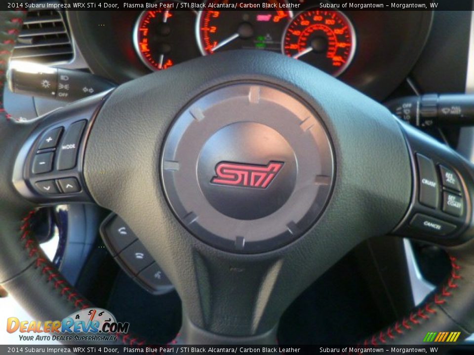 2014 Subaru Impreza WRX STi 4 Door Plasma Blue Pearl / STI Black Alcantara/ Carbon Black Leather Photo #17