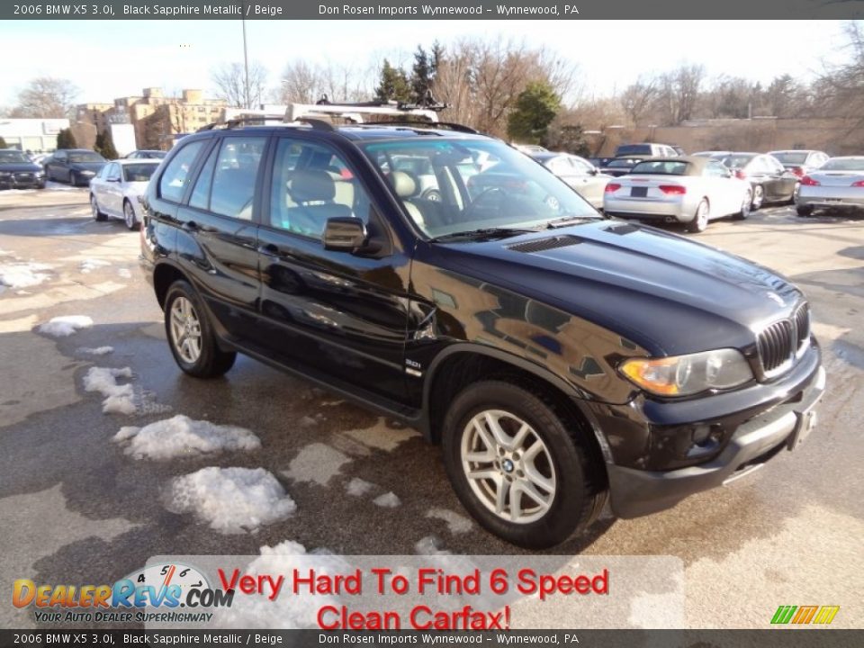 2006 BMW X5 3.0i Black Sapphire Metallic / Beige Photo #2