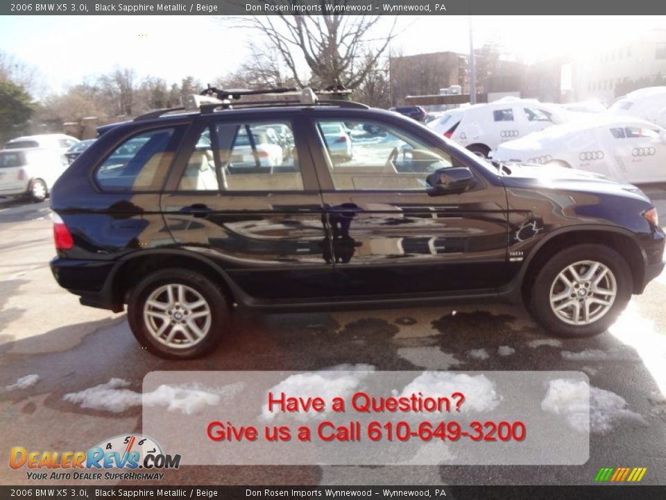 2006 BMW X5 3.0i Black Sapphire Metallic / Beige Photo #7