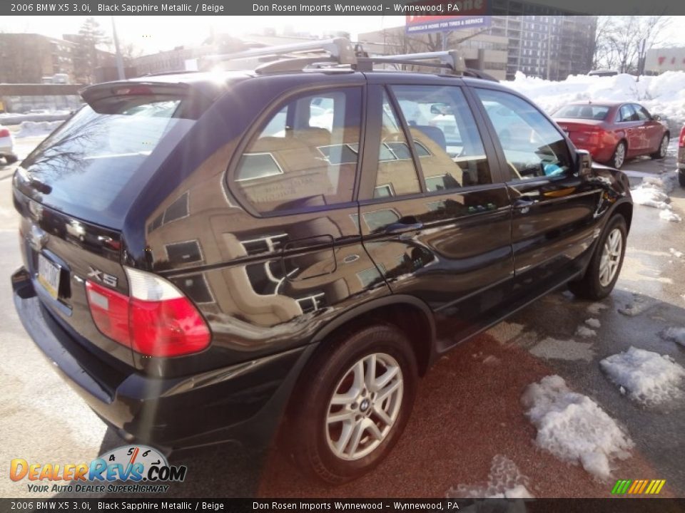 2006 BMW X5 3.0i Black Sapphire Metallic / Beige Photo #9