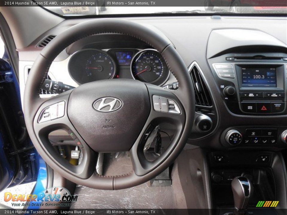 2014 Hyundai Tucson SE AWD Laguna Blue / Beige Photo #7