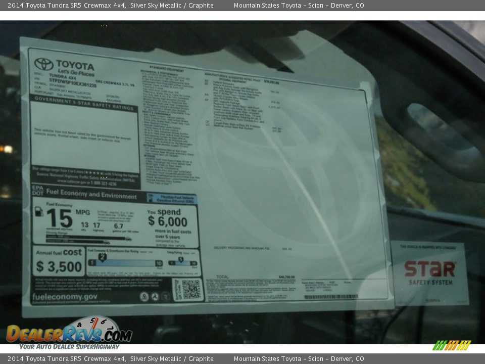 2014 Toyota Tundra SR5 Crewmax 4x4 Silver Sky Metallic / Graphite Photo #10