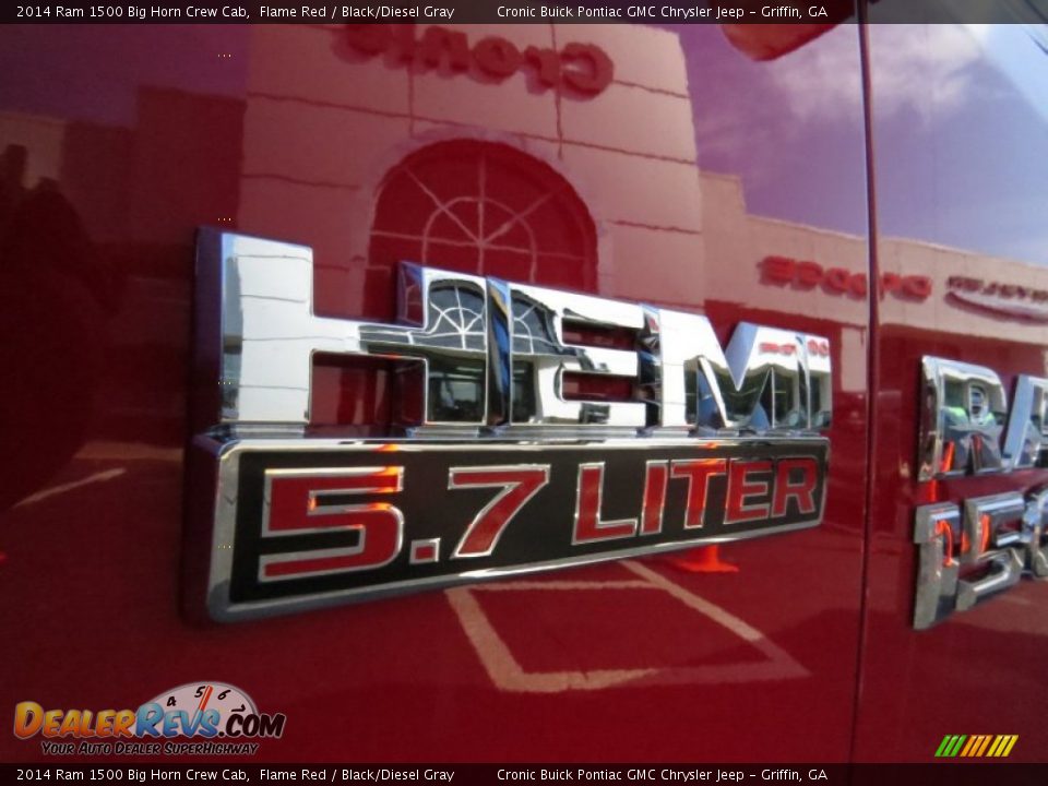 2014 Ram 1500 Big Horn Crew Cab Flame Red / Black/Diesel Gray Photo #10