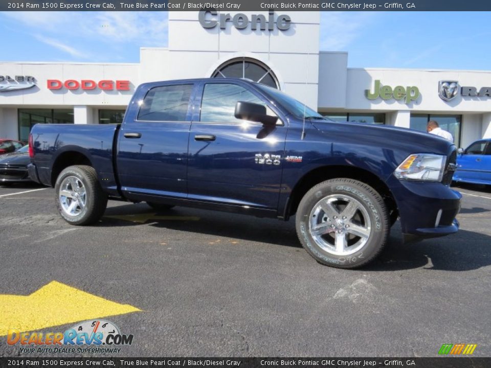 2014 Ram 1500 Express Crew Cab True Blue Pearl Coat / Black/Diesel Gray Photo #1