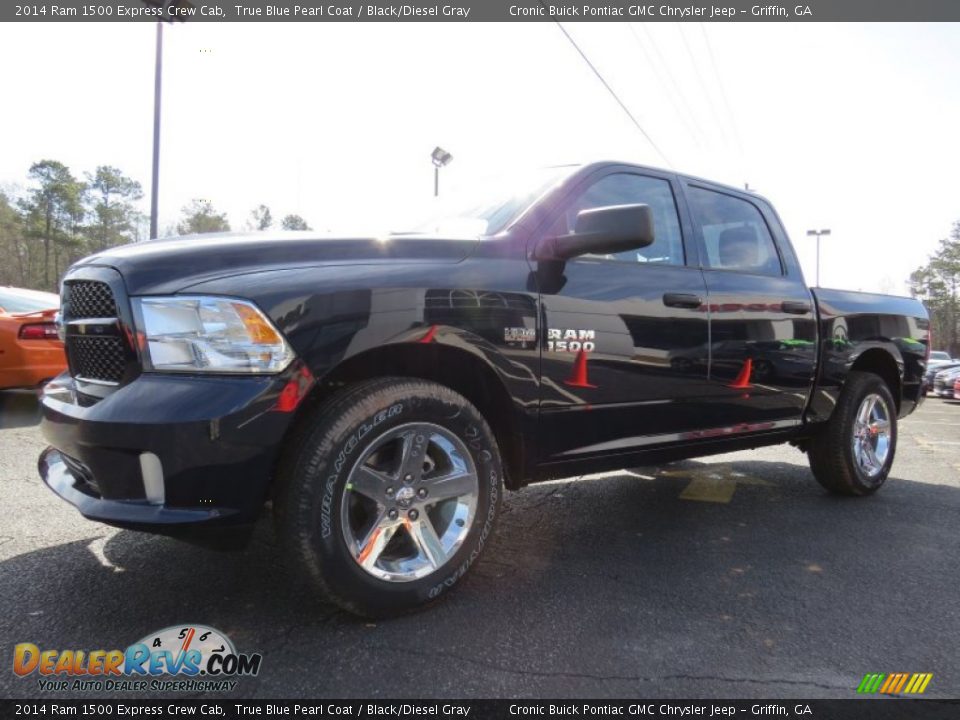 2014 Ram 1500 Express Crew Cab True Blue Pearl Coat / Black/Diesel Gray Photo #3