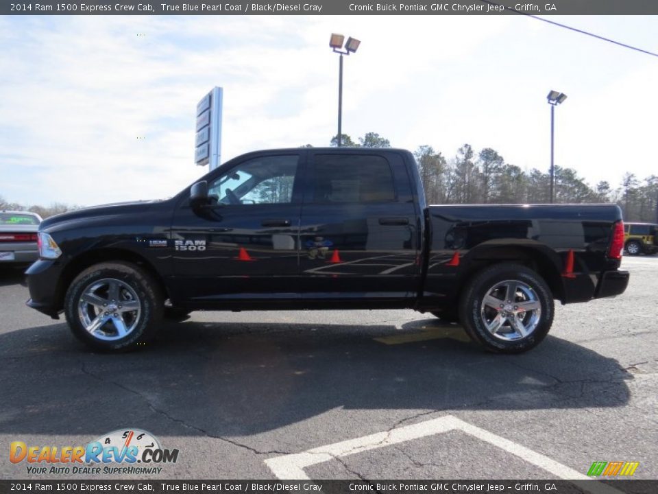 2014 Ram 1500 Express Crew Cab True Blue Pearl Coat / Black/Diesel Gray Photo #4