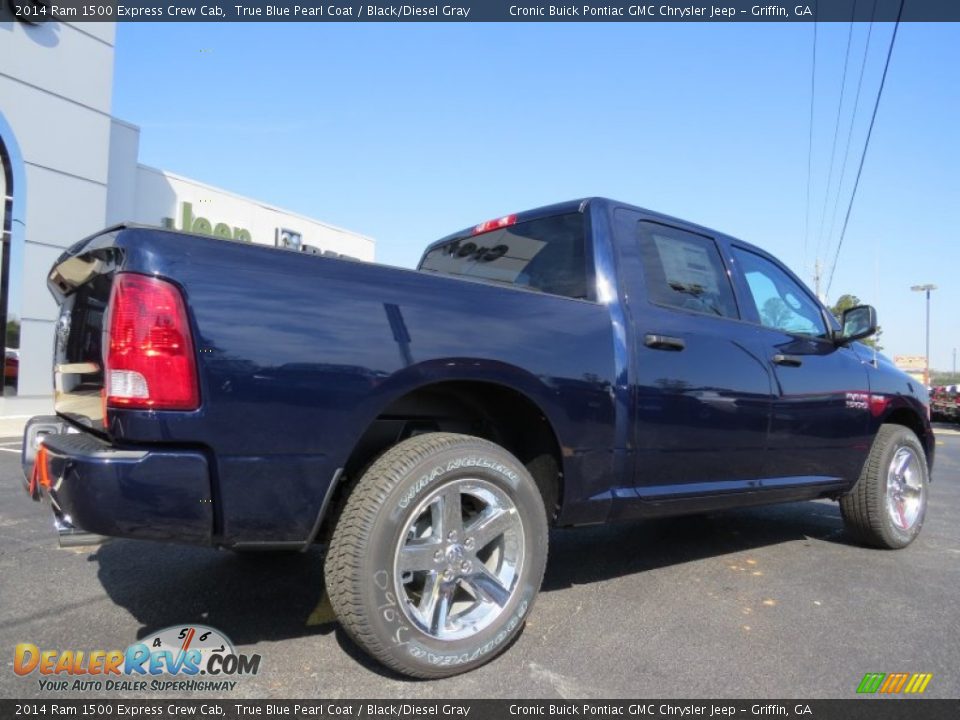 2014 Ram 1500 Express Crew Cab True Blue Pearl Coat / Black/Diesel Gray Photo #7