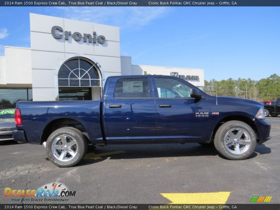 2014 Ram 1500 Express Crew Cab True Blue Pearl Coat / Black/Diesel Gray Photo #8