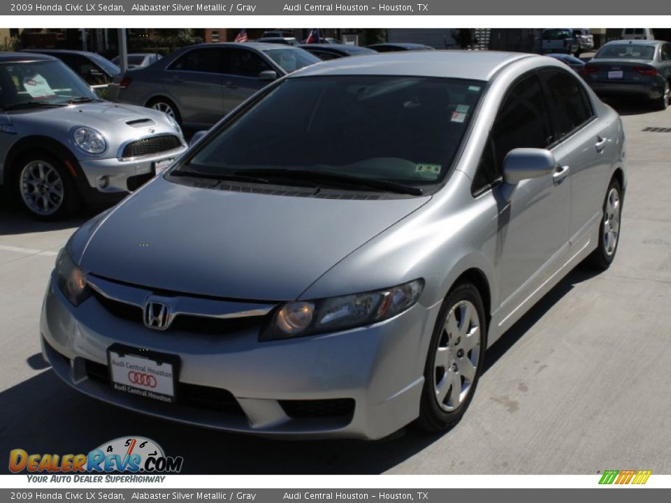 2009 Honda Civic LX Sedan Alabaster Silver Metallic / Gray Photo #3