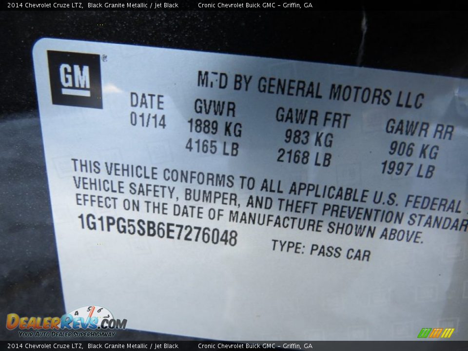 2014 Chevrolet Cruze LTZ Black Granite Metallic / Jet Black Photo #18