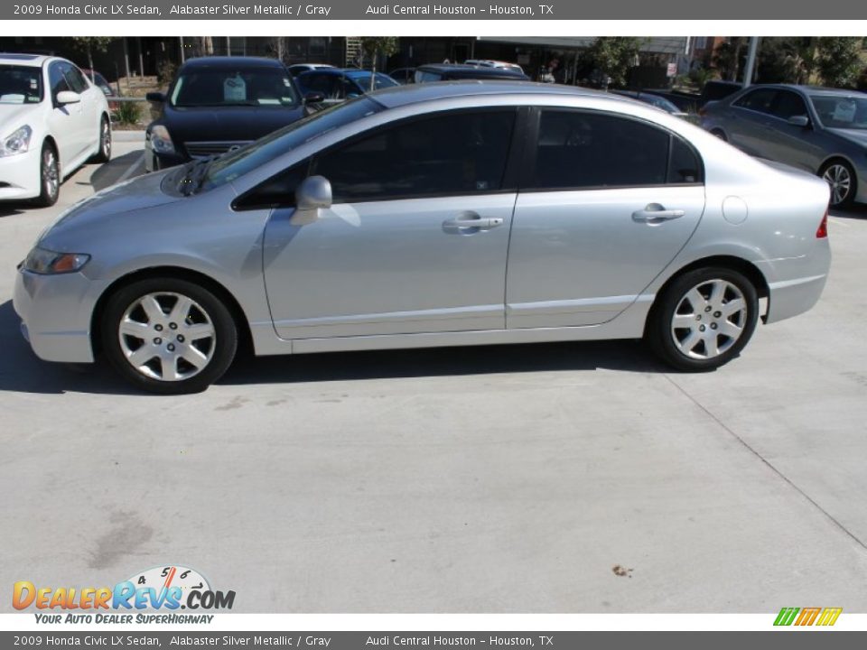 2009 Honda Civic LX Sedan Alabaster Silver Metallic / Gray Photo #5