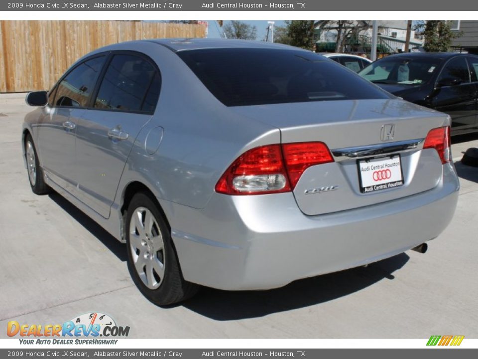 2009 Honda Civic LX Sedan Alabaster Silver Metallic / Gray Photo #7