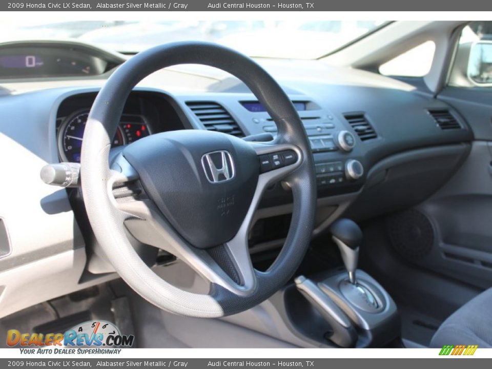 2009 Honda Civic LX Sedan Alabaster Silver Metallic / Gray Photo #15