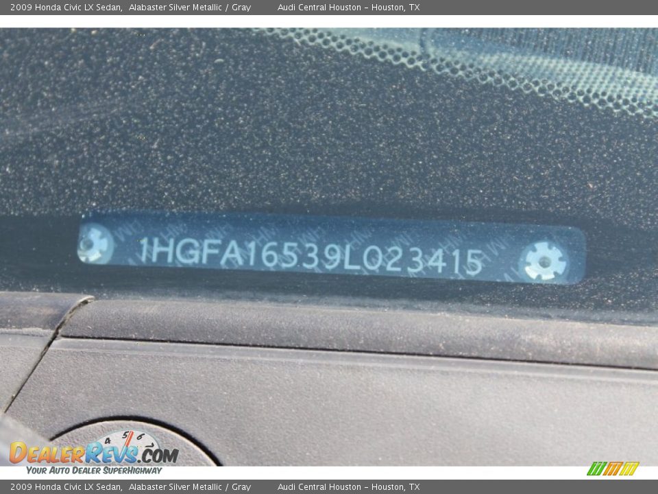 2009 Honda Civic LX Sedan Alabaster Silver Metallic / Gray Photo #31