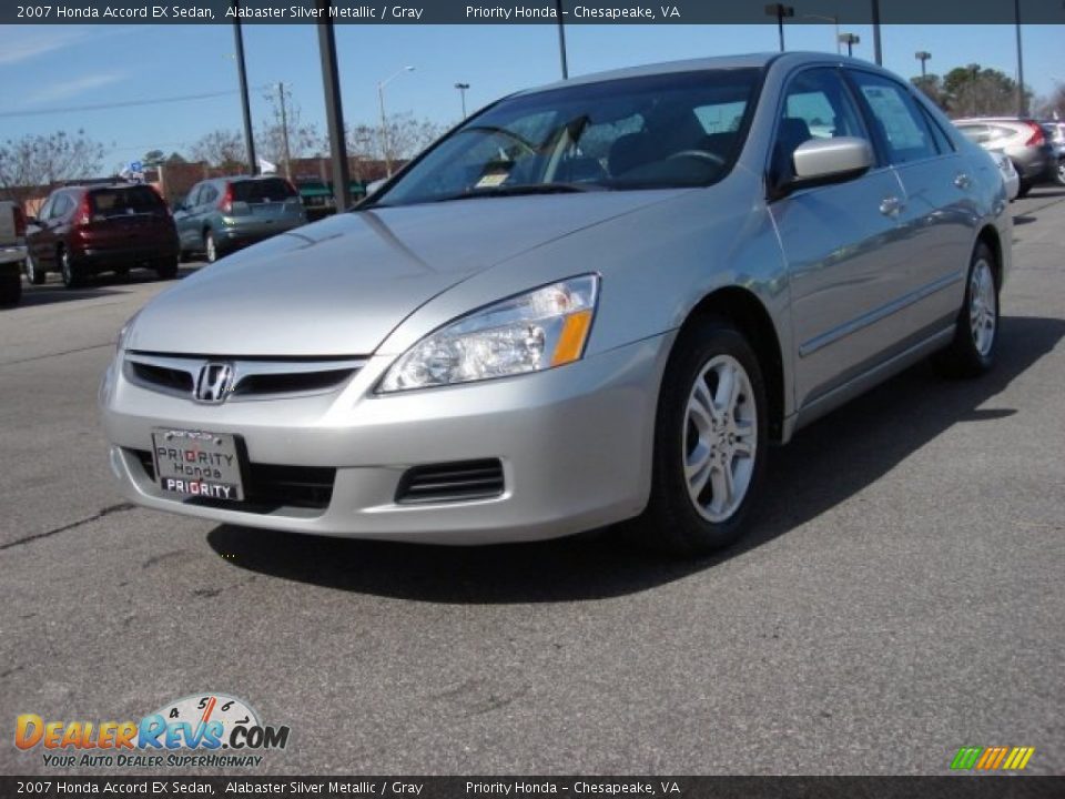 2007 Honda Accord EX Sedan Alabaster Silver Metallic / Gray Photo #1