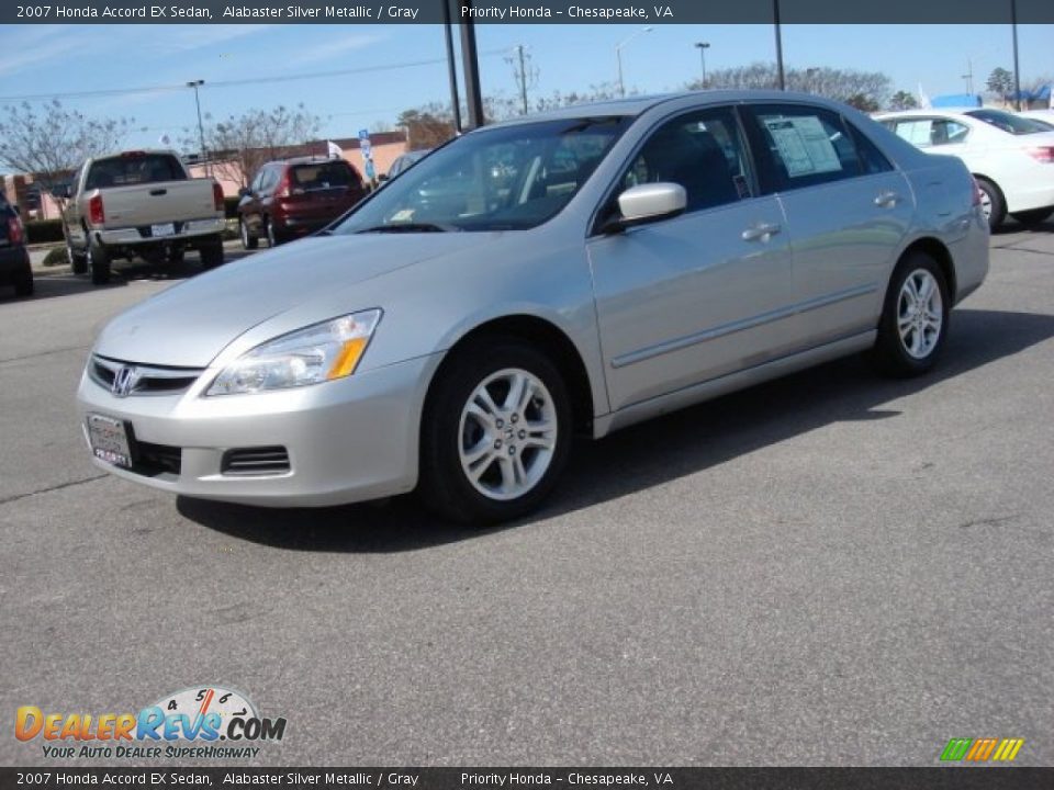 2007 Honda Accord EX Sedan Alabaster Silver Metallic / Gray Photo #2