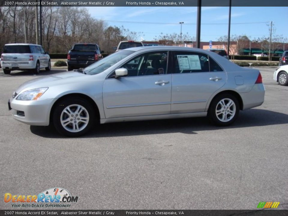 2007 Honda Accord EX Sedan Alabaster Silver Metallic / Gray Photo #3