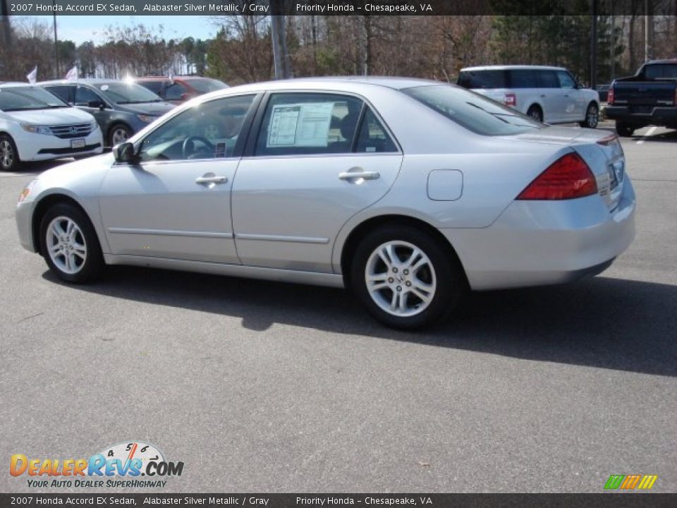 2007 Honda Accord EX Sedan Alabaster Silver Metallic / Gray Photo #4