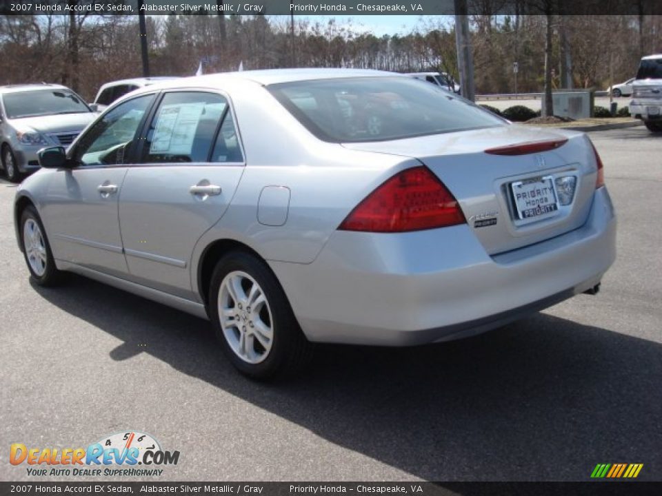 2007 Honda Accord EX Sedan Alabaster Silver Metallic / Gray Photo #5