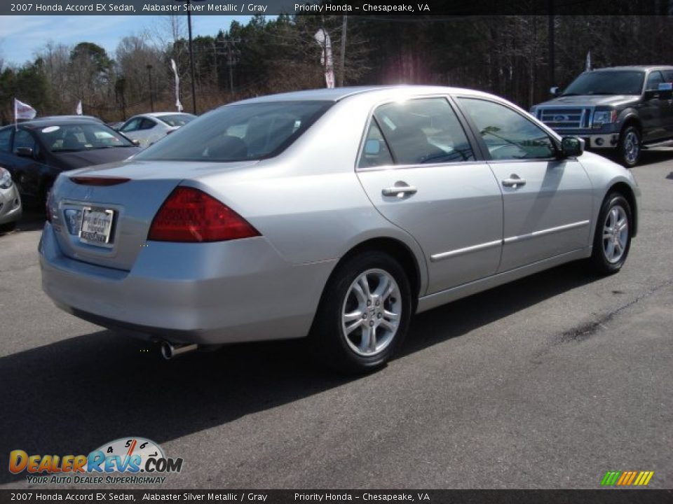 2007 Honda Accord EX Sedan Alabaster Silver Metallic / Gray Photo #6