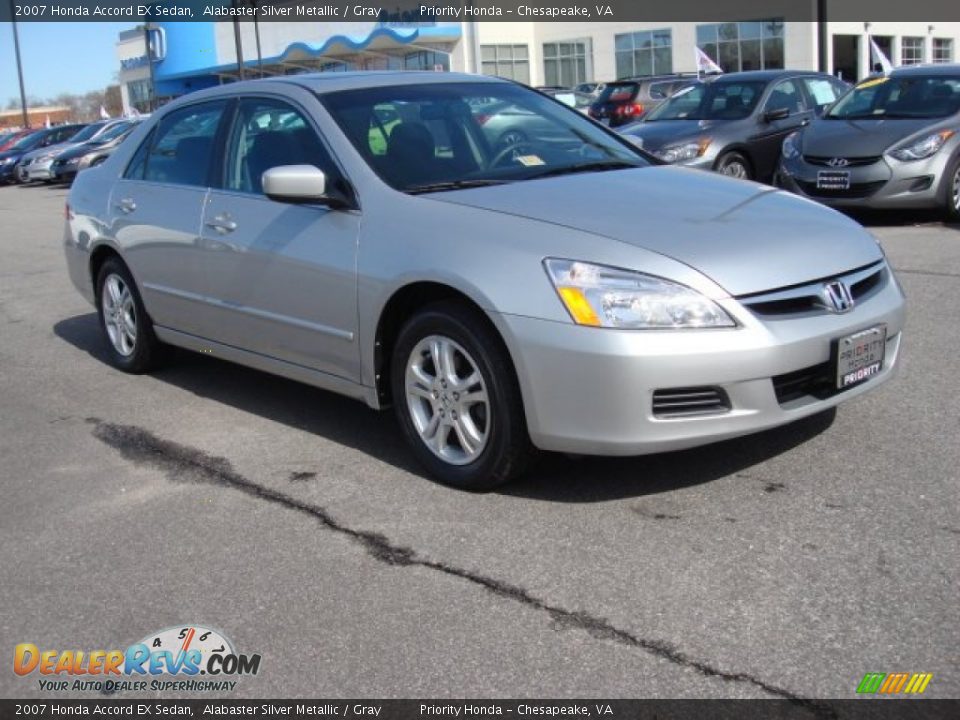 2007 Honda Accord EX Sedan Alabaster Silver Metallic / Gray Photo #8