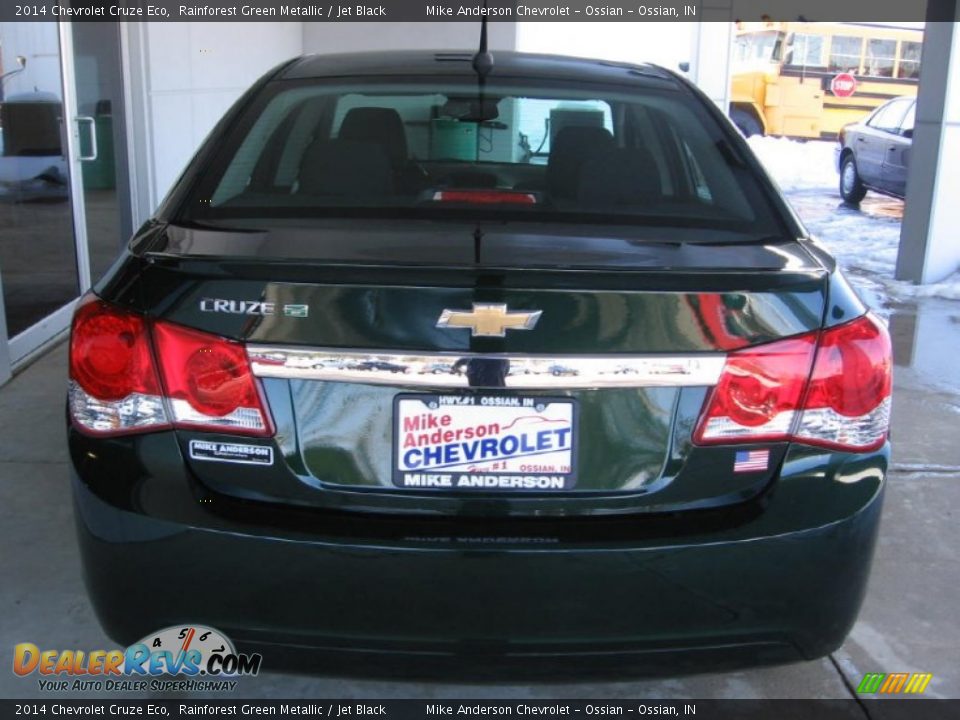 2014 Chevrolet Cruze Eco Rainforest Green Metallic / Jet Black Photo #16