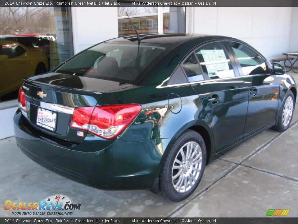 2014 Chevrolet Cruze Eco Rainforest Green Metallic / Jet Black Photo #17