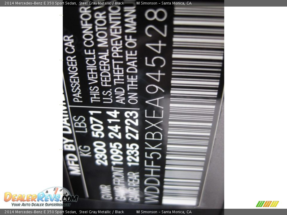 2014 Mercedes-Benz E 350 Sport Sedan Steel Gray Metallic / Black Photo #25