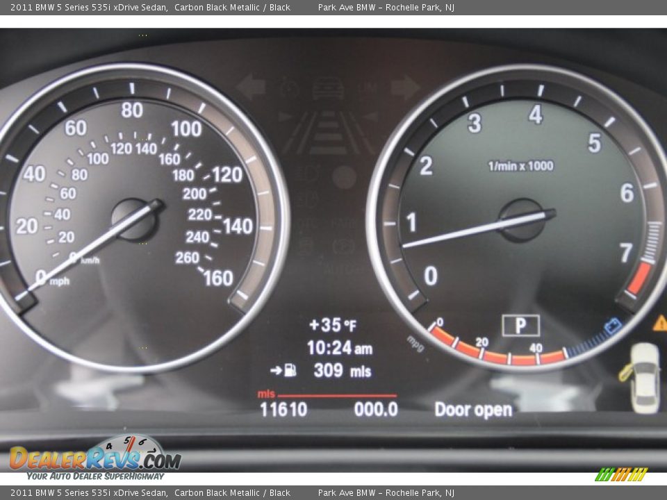2011 BMW 5 Series 535i xDrive Sedan Carbon Black Metallic / Black Photo #19