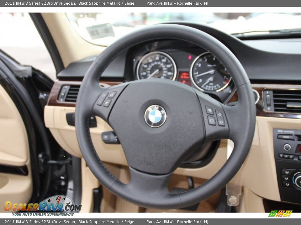 2011 BMW 3 Series 328i xDrive Sedan Black Sapphire Metallic / Beige Photo #15