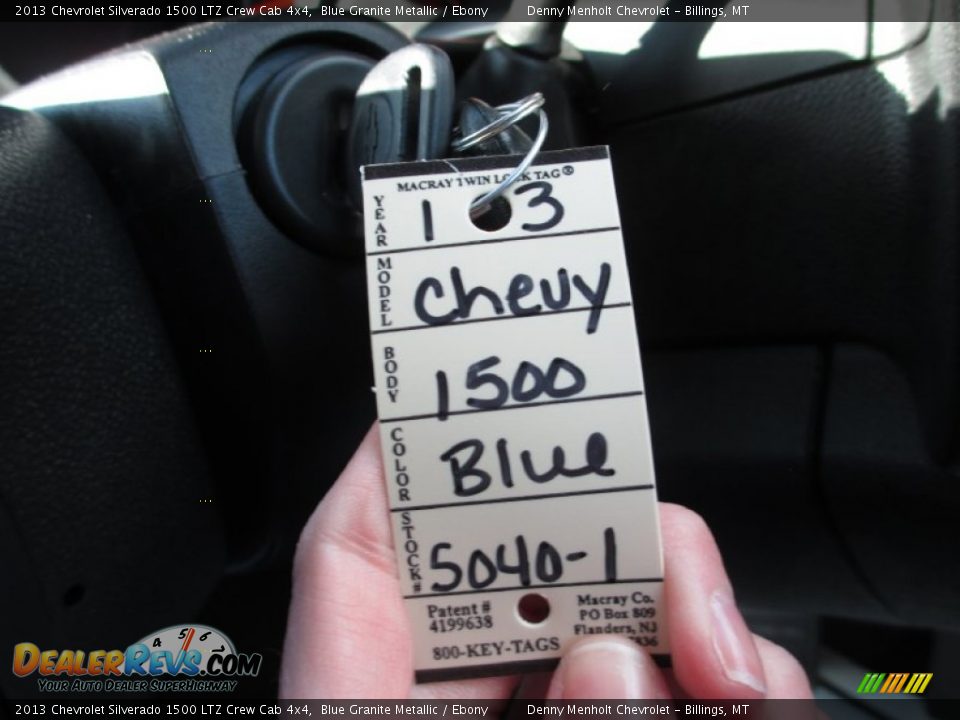 2013 Chevrolet Silverado 1500 LTZ Crew Cab 4x4 Blue Granite Metallic / Ebony Photo #22