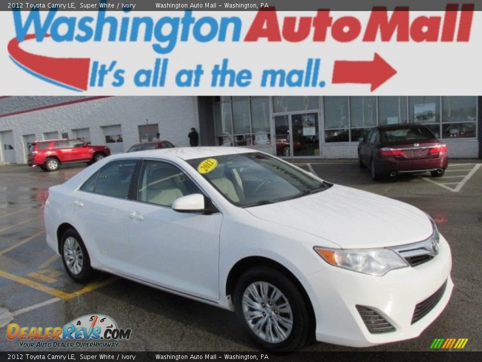 2012 Toyota Camry LE Super White / Ivory Photo #1