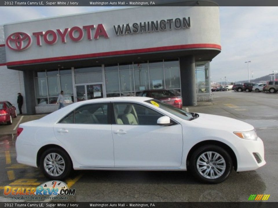 2012 Toyota Camry LE Super White / Ivory Photo #2