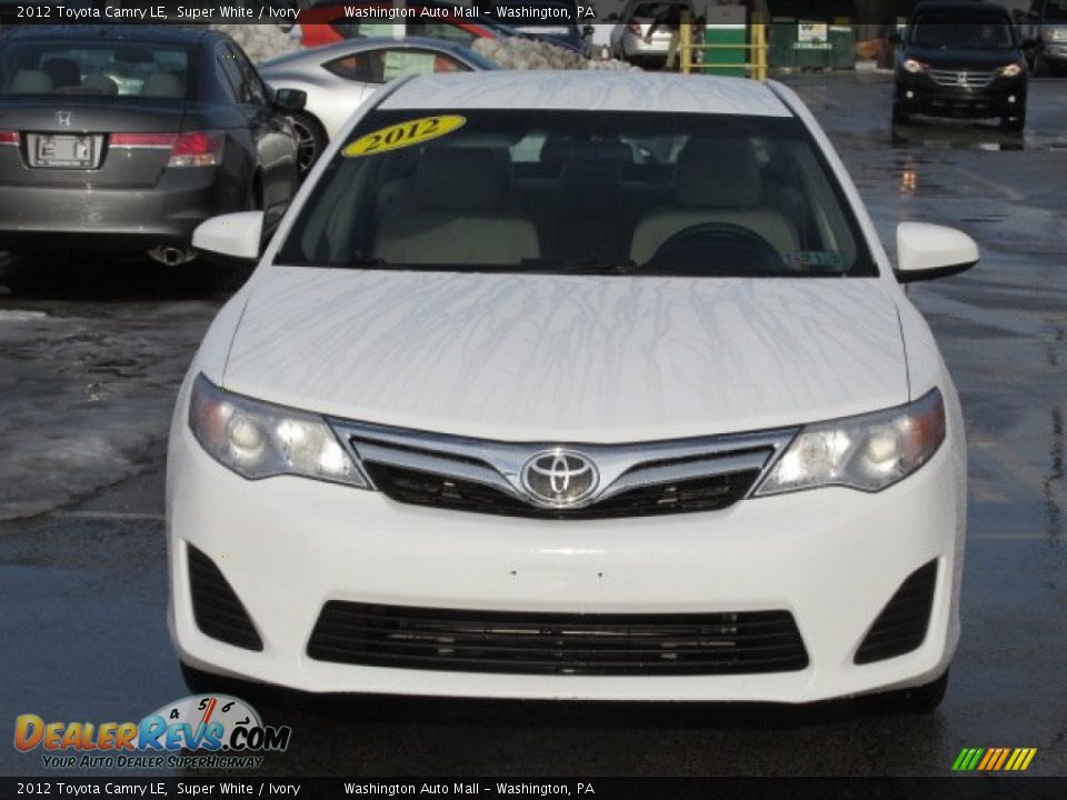 2012 Toyota Camry LE Super White / Ivory Photo #4