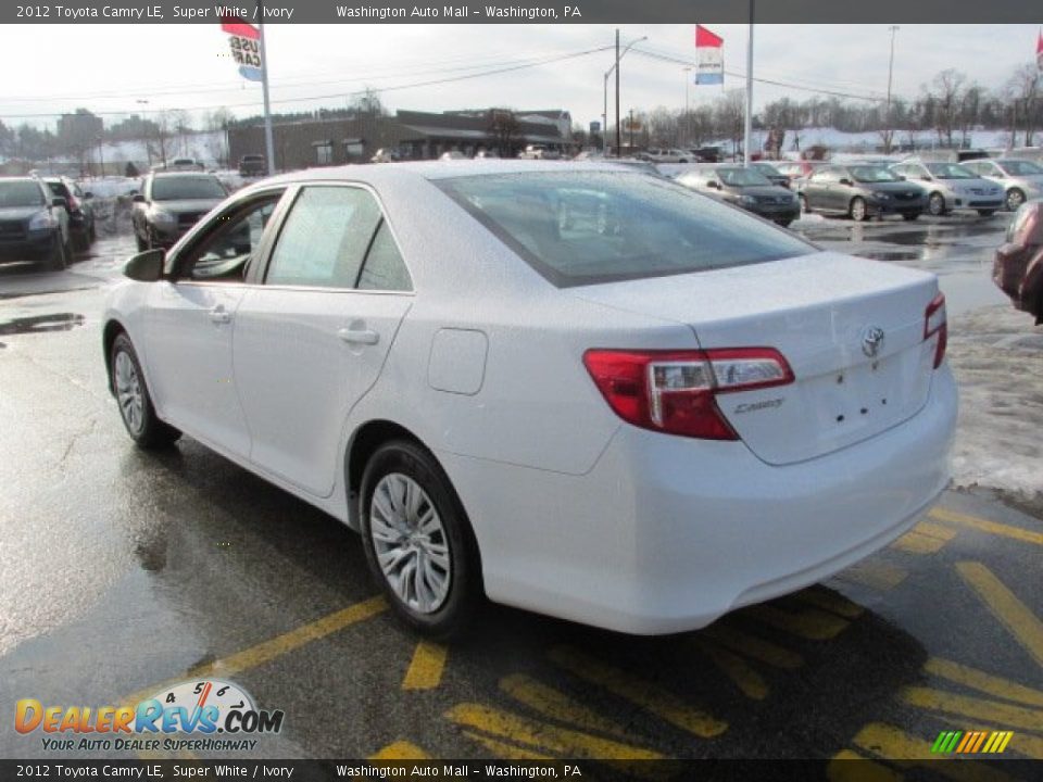 2012 Toyota Camry LE Super White / Ivory Photo #7