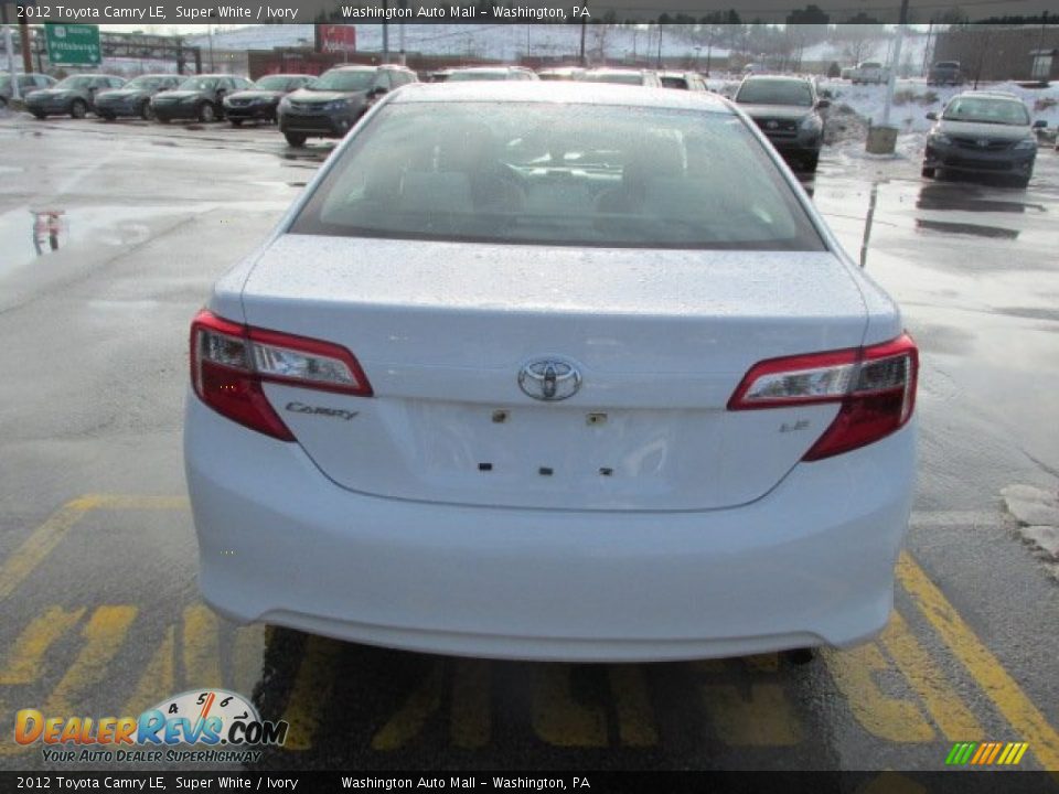 2012 Toyota Camry LE Super White / Ivory Photo #8