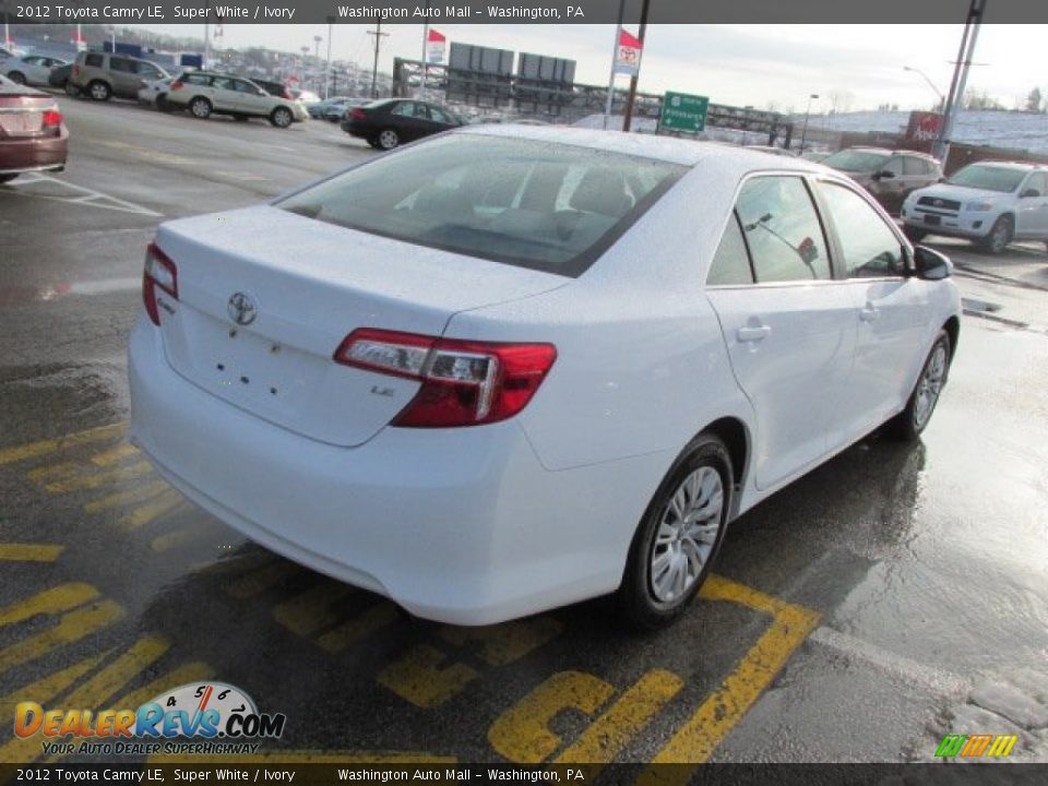 2012 Toyota Camry LE Super White / Ivory Photo #9