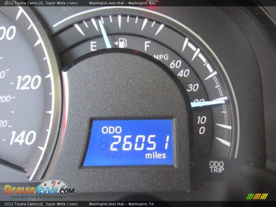 2012 Toyota Camry LE Super White / Ivory Photo #20
