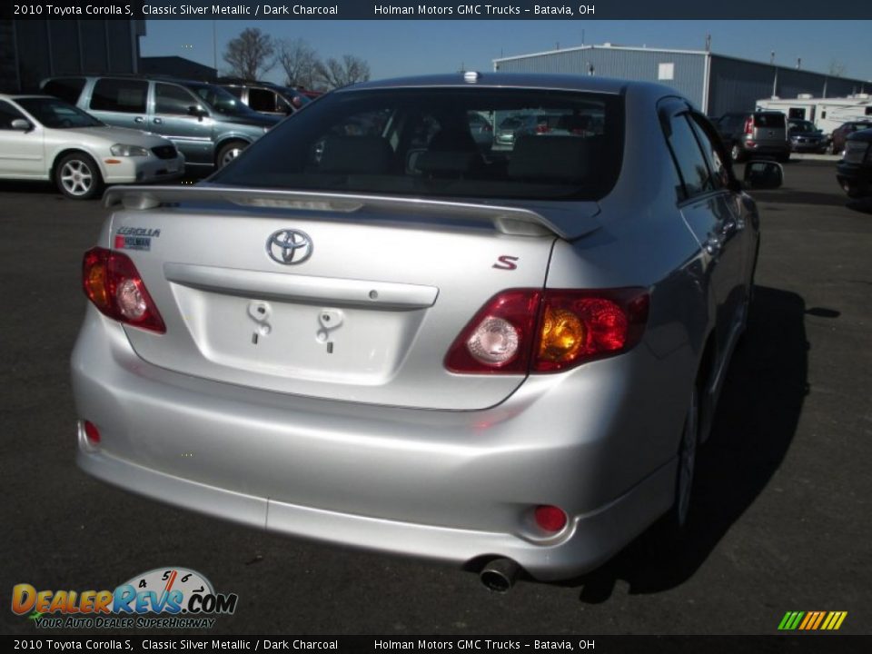 2010 Toyota Corolla S Classic Silver Metallic / Dark Charcoal Photo #21