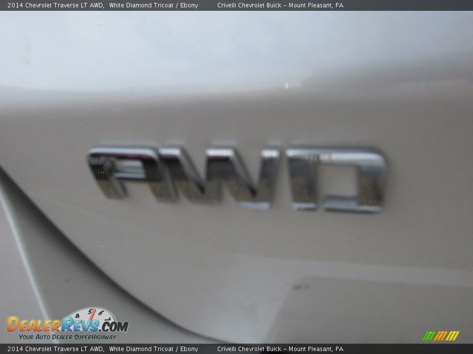 2014 Chevrolet Traverse LT AWD White Diamond Tricoat / Ebony Photo #7