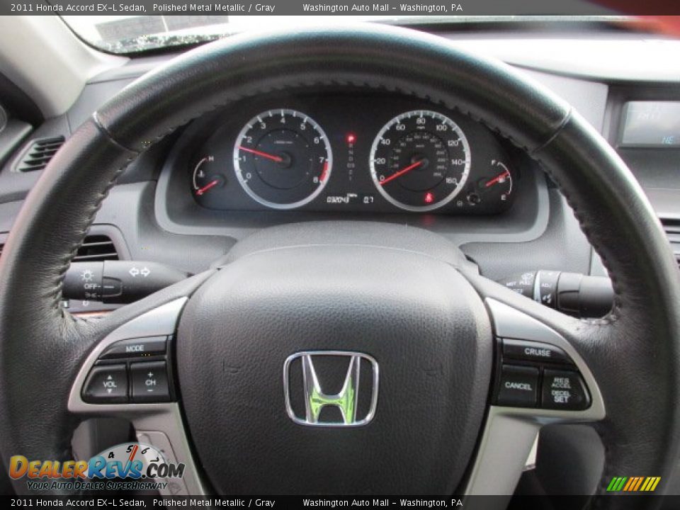 2011 Honda Accord EX-L Sedan Polished Metal Metallic / Gray Photo #16